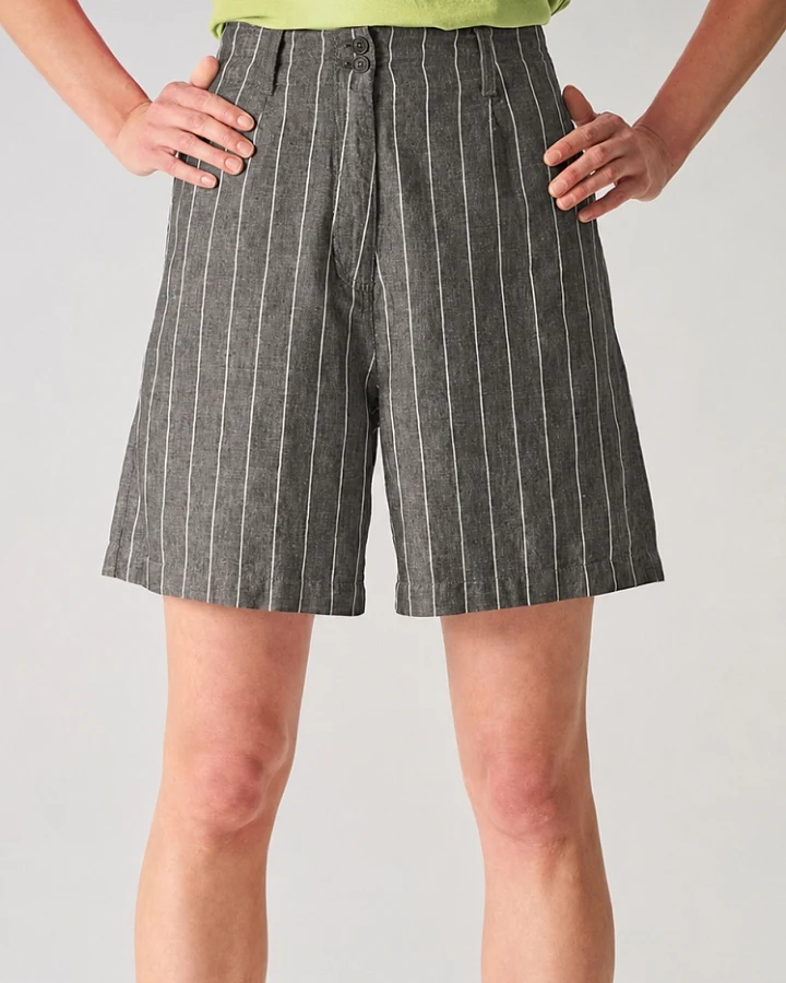 Hempage Damen vegan Shorts Striped Asphalt