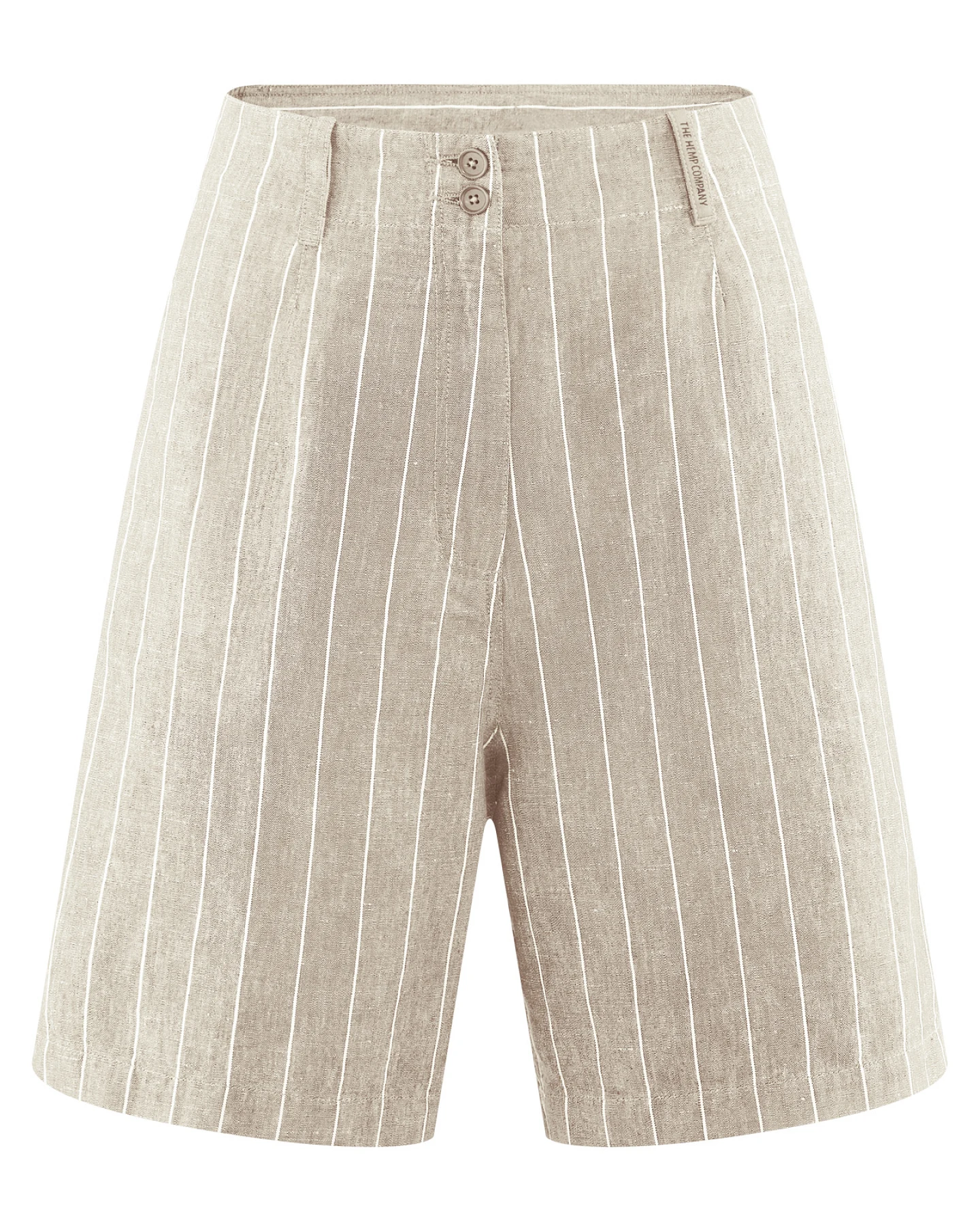 Hempage Damen vegan Shorts Gestreift Distel Beige – Ansicht 2