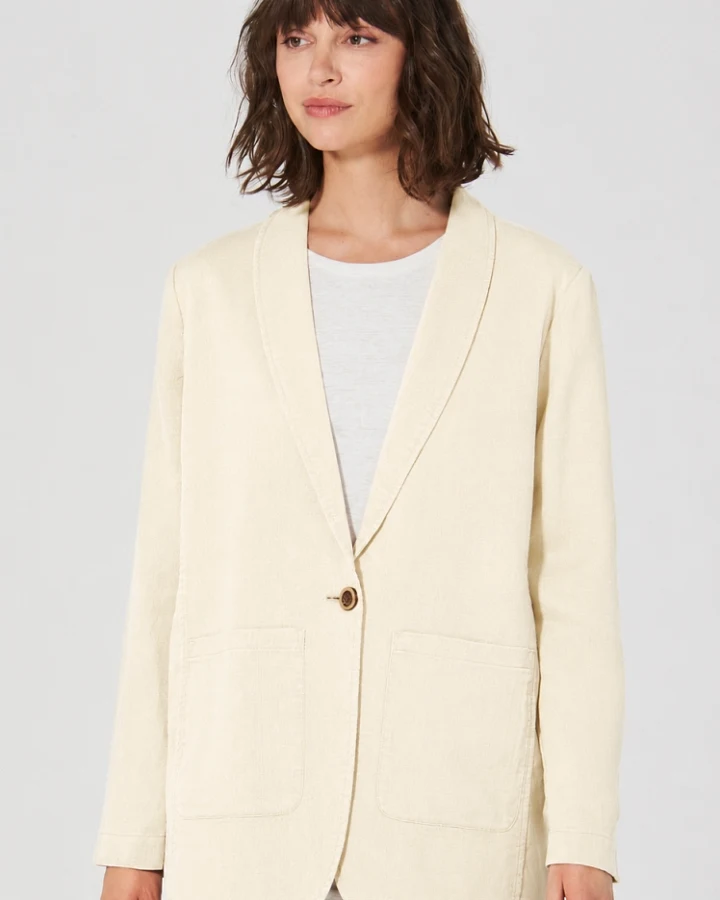 Hempage Damen vegan Oversized Blazer In Naturfarben