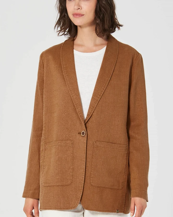Hempage Damen vegan Oversized Blazer In Mandelform