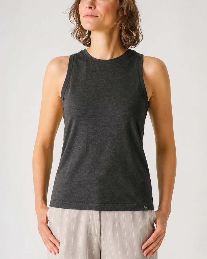 Hempage Damen vegan Sportliches Crop Top Schwarz