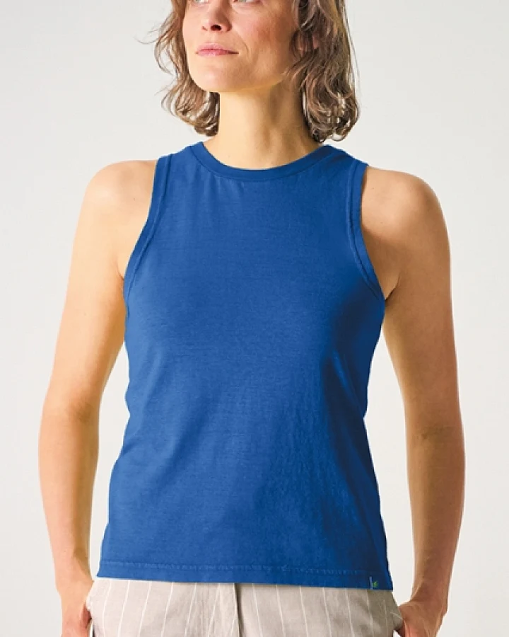 Hempage Damen vegan Sportliches Crop Top In Königsblau