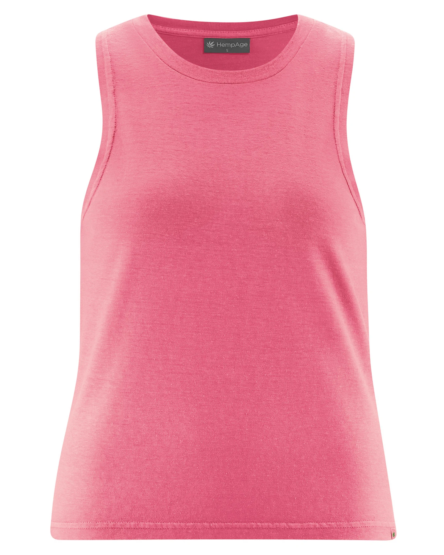 Hempage Damen vegan Sportliches Crop Top In Hibiskus Rosa – Ansicht 2