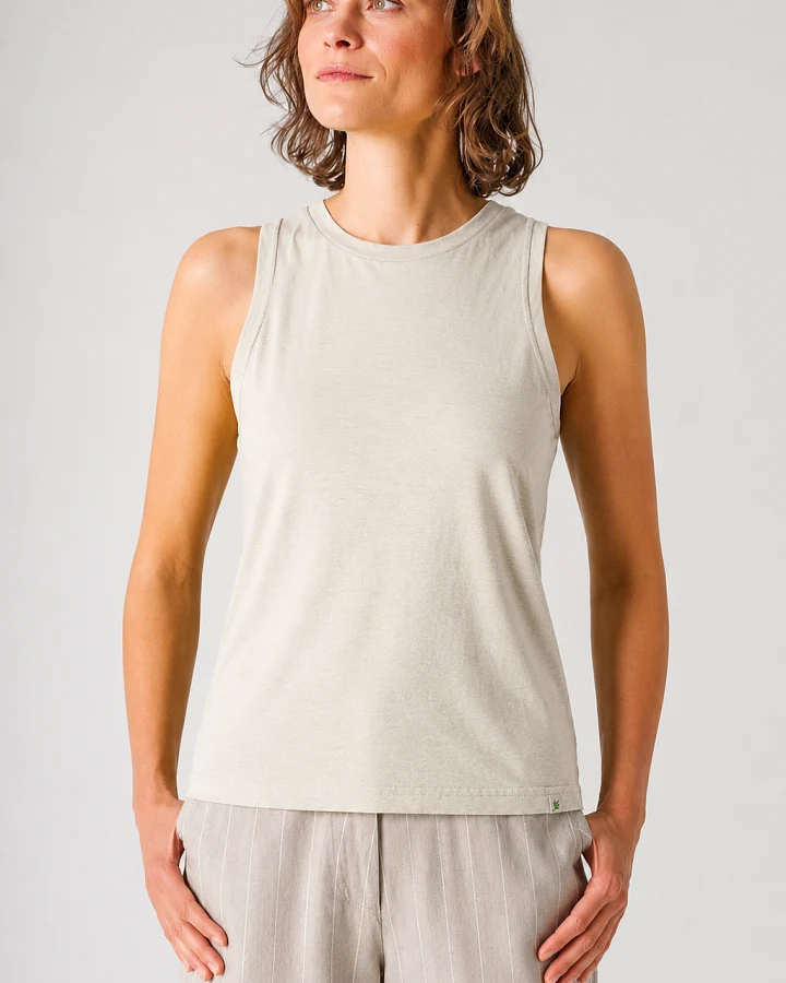 Hempage Damen vegan Crop Top Thistle In Beige