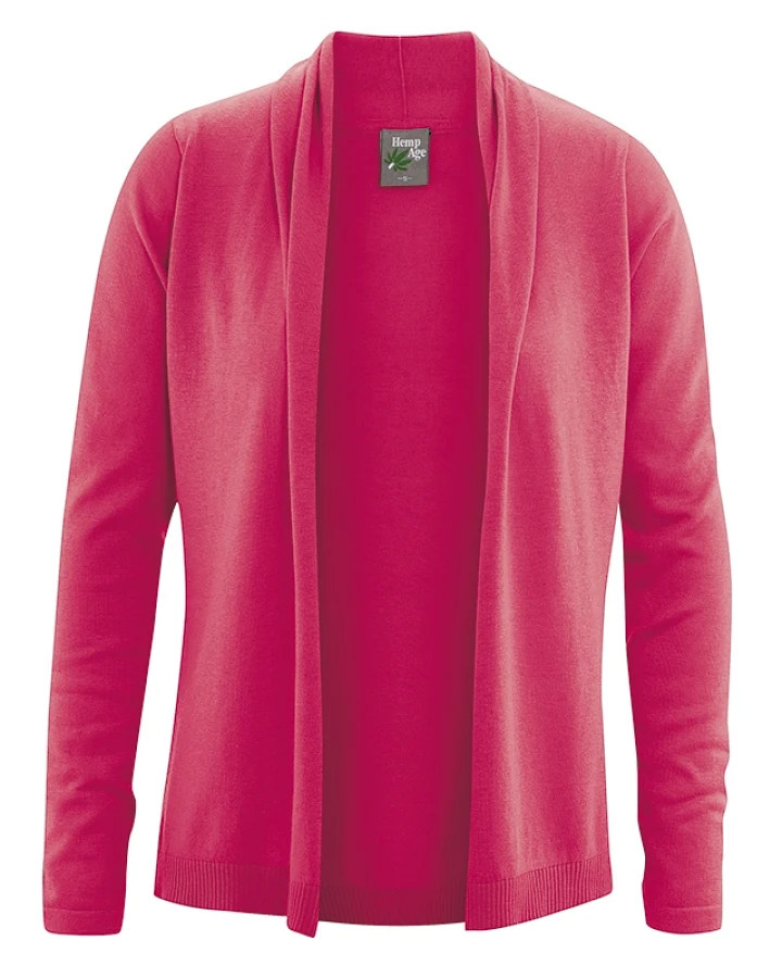 Hempage Damen vegan Leichte Strickjacke In Tomatenrot