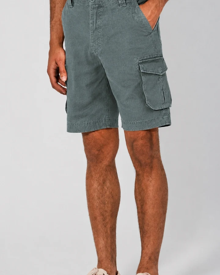 Hempage Herren vegan Cargo Shorts Titanium