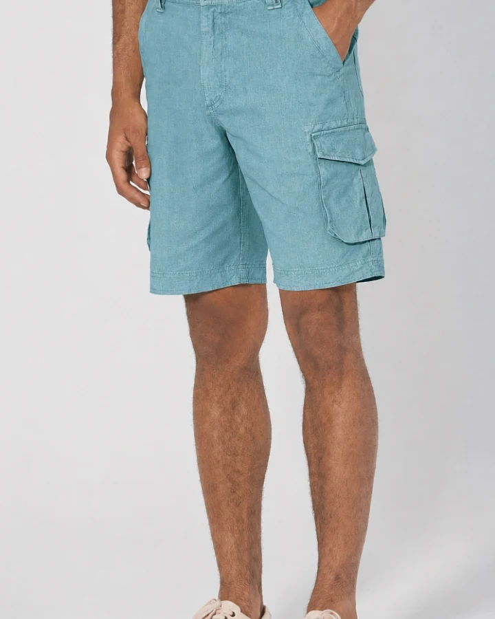 Hempage Herren vegan Cargo Shorts Wave Blau