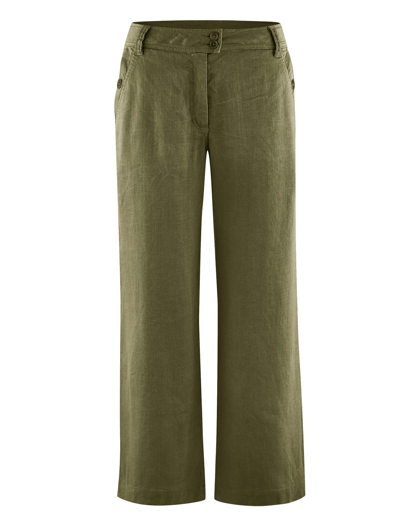 Hempage Damen vegan Culotte Mit Hoher Taille 7/8 Länge Torfgrün – Ansicht 2