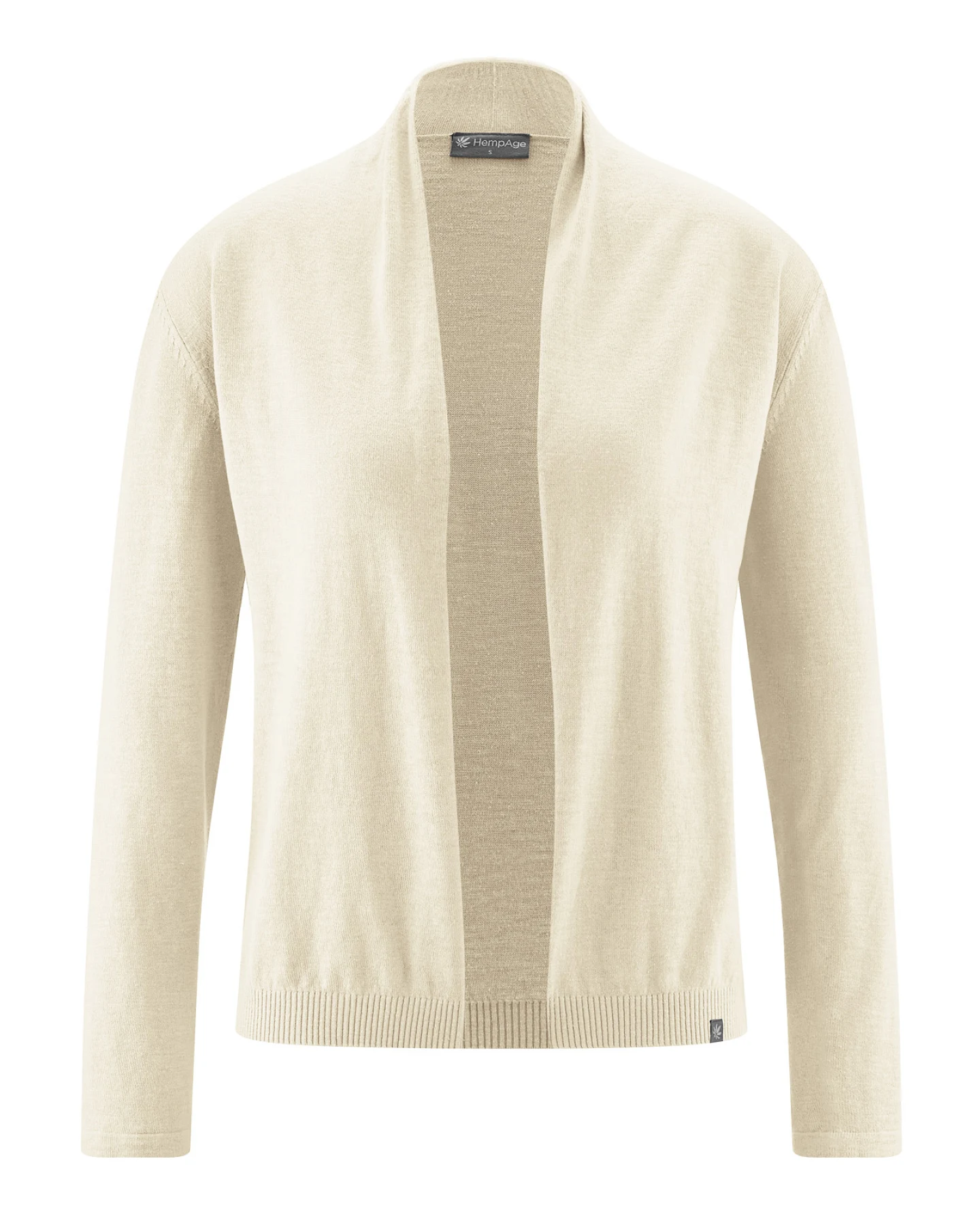 Hempage Damen vegan Strickjacke Mit Schalkragen Naturfarben – Ansicht 2
