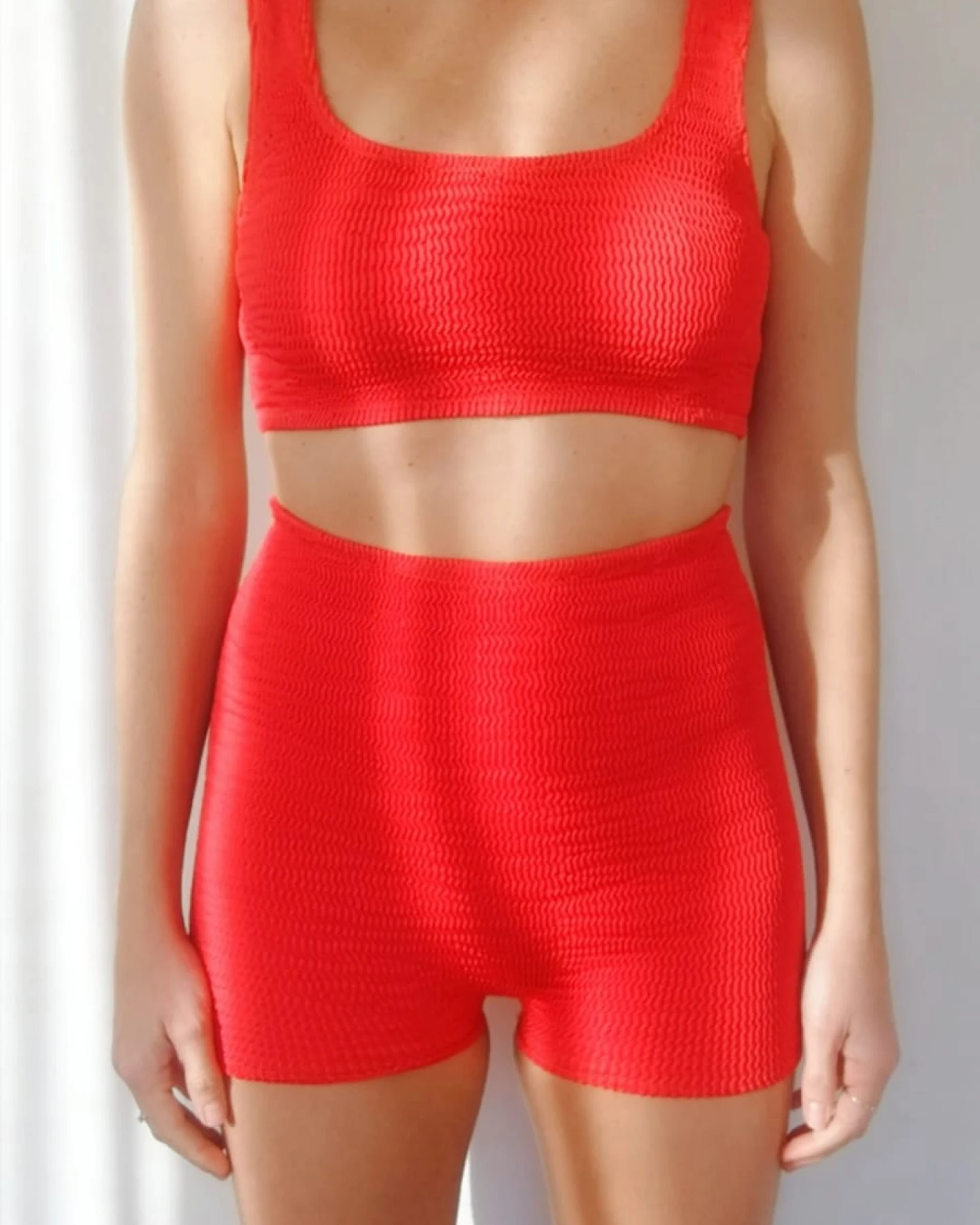 CALAMOON Damen vegan Shorts Calamoon Rot – Ansicht 2