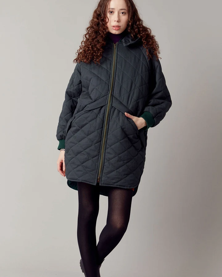 KOMODO Damen vegan Mantel Daniella Biologisch Baumwolle Efeugrün