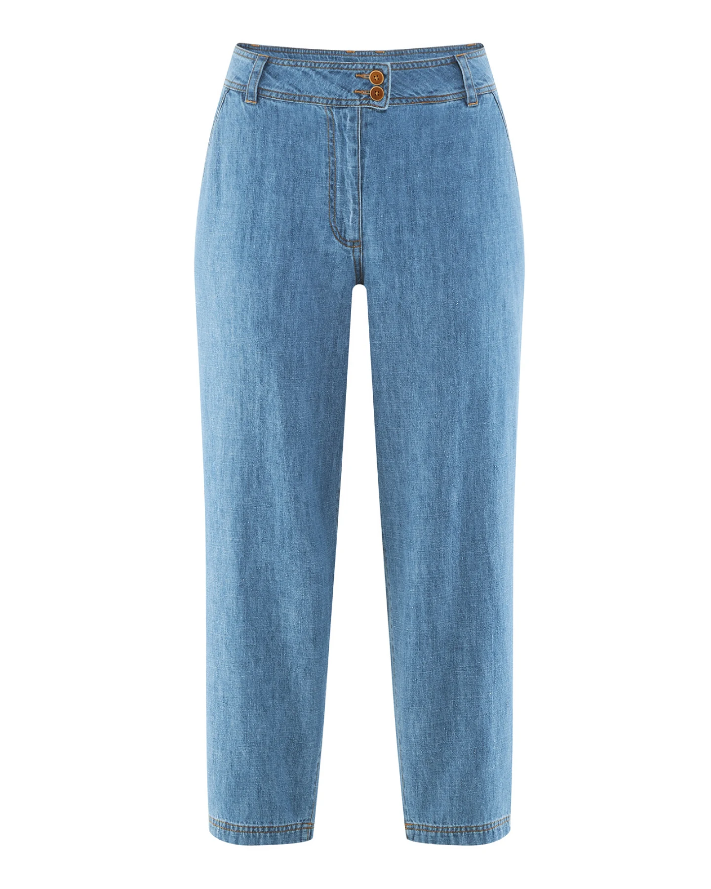 Hempage Damen vegan Baggy Jeans In Uniblue – Ansicht 2