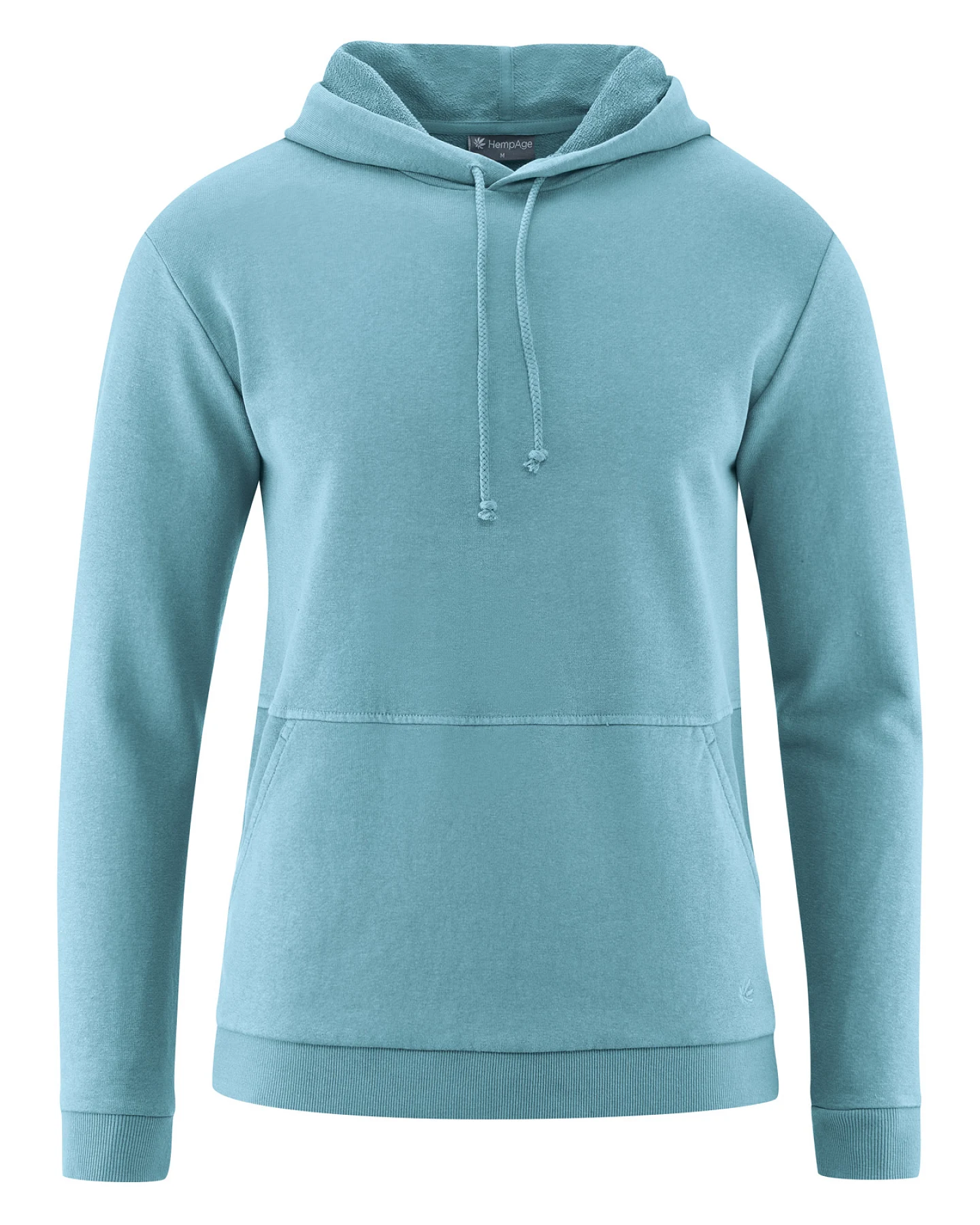 Hempage Herren vegan Hoodie Basic Wave Blau – Ansicht 2