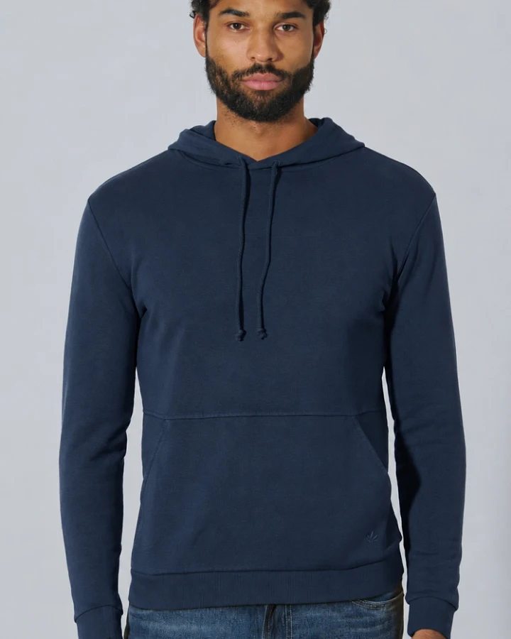 Hempage Herren vegan Hoodie Basic Marineblau