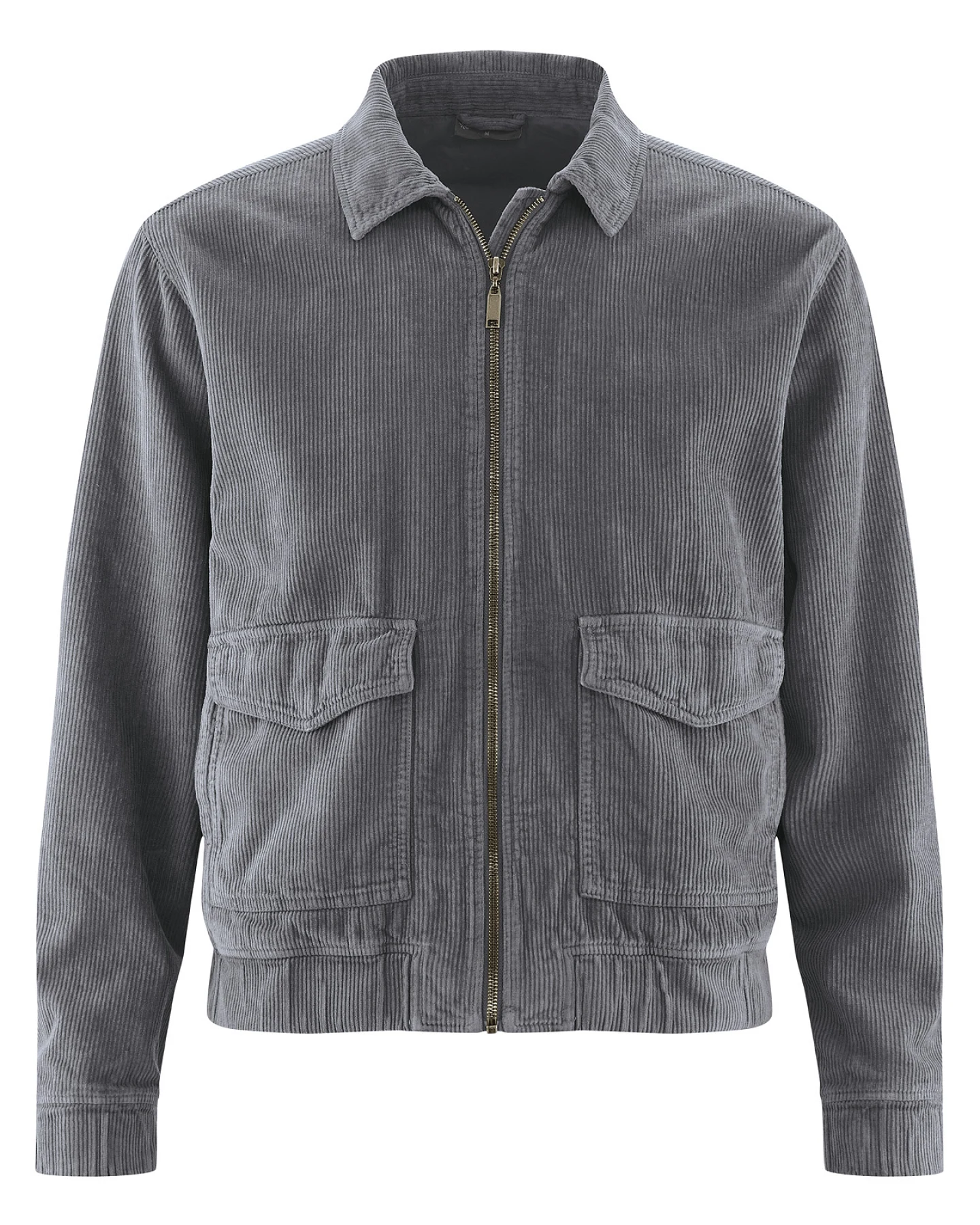 Hempage Herren vegan Cordjacke Casual Cord Schiefergrau – Ansicht 2