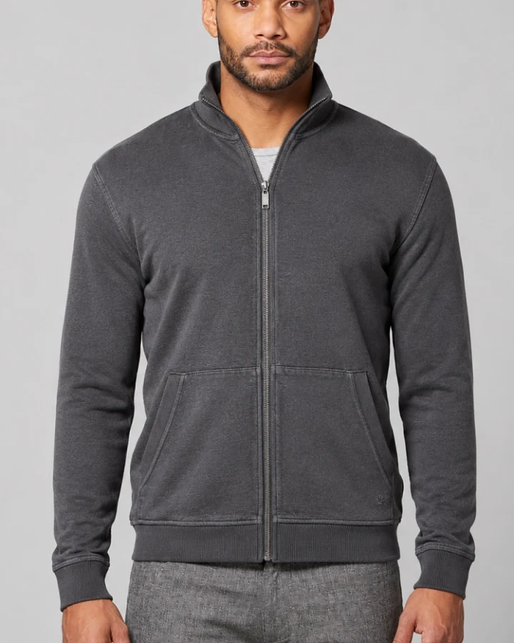 Hempage Herren vegan Sweatjacke Anthrazit