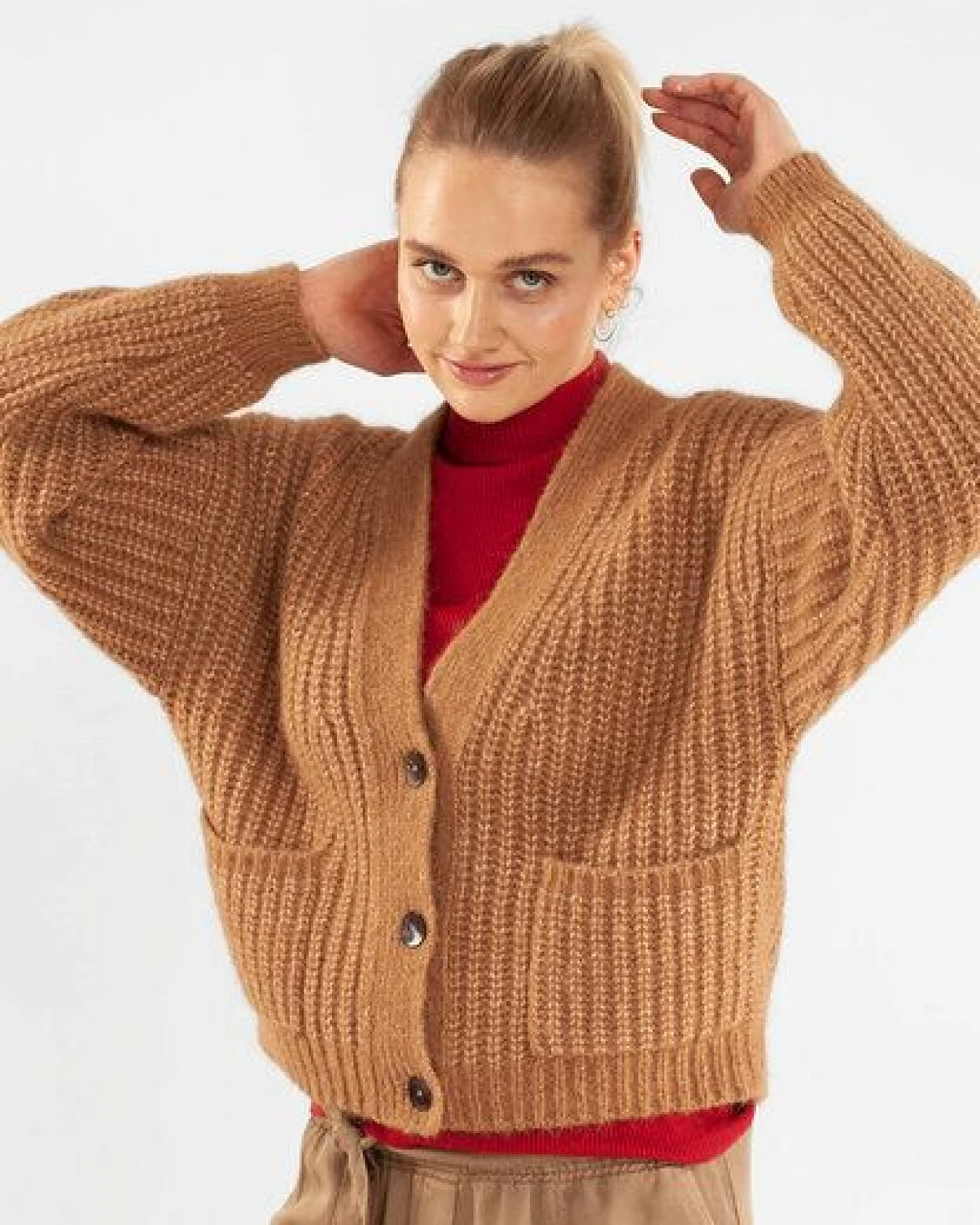 Alma & Lovis Cardigan im Grandpa-Style mit Alpaka – Ansicht 3