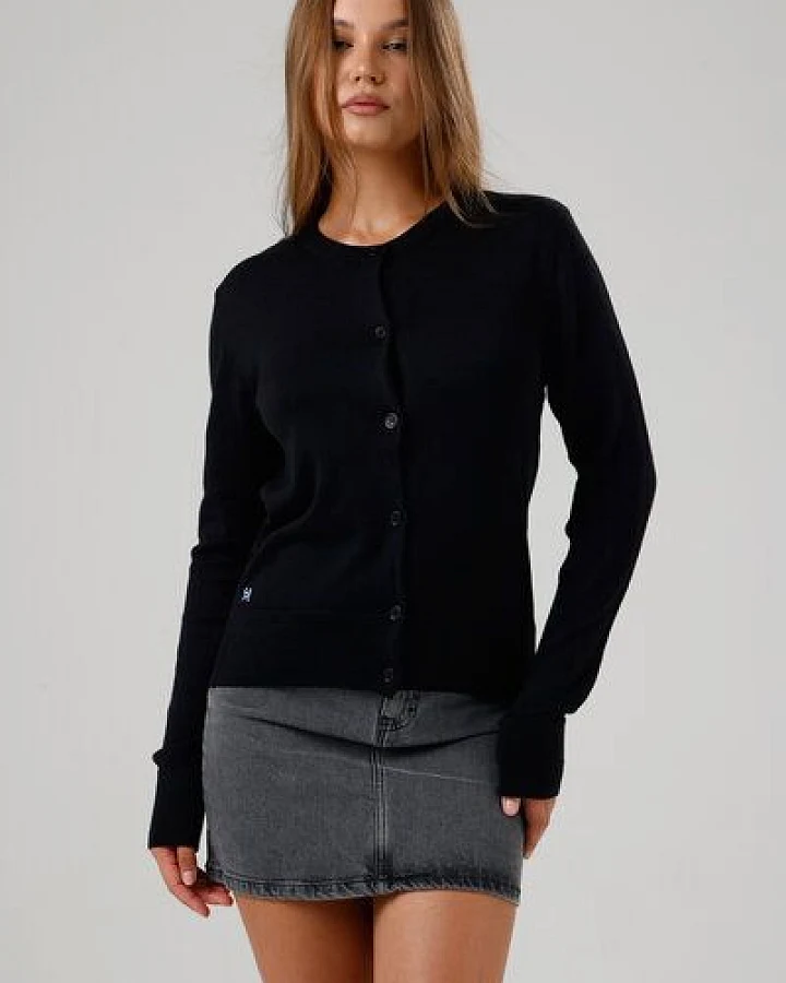 GORG Damen Strickjacke mit Rundhalsausschnitt