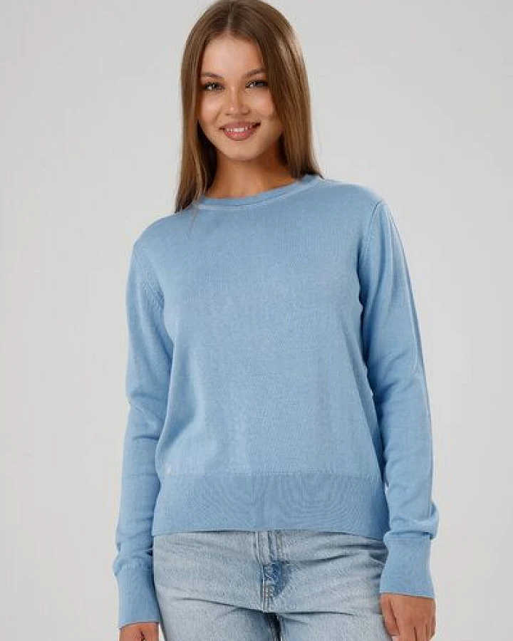 GORG Damen Strickpullover mit Rundhalsausschnitt