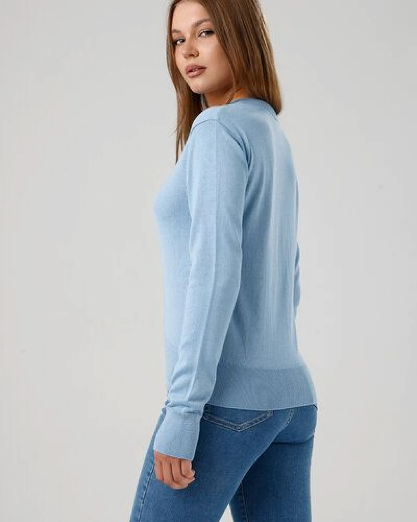 GORG Damen Strickjacke mit Rundhalsausschnitt – Ansicht 4