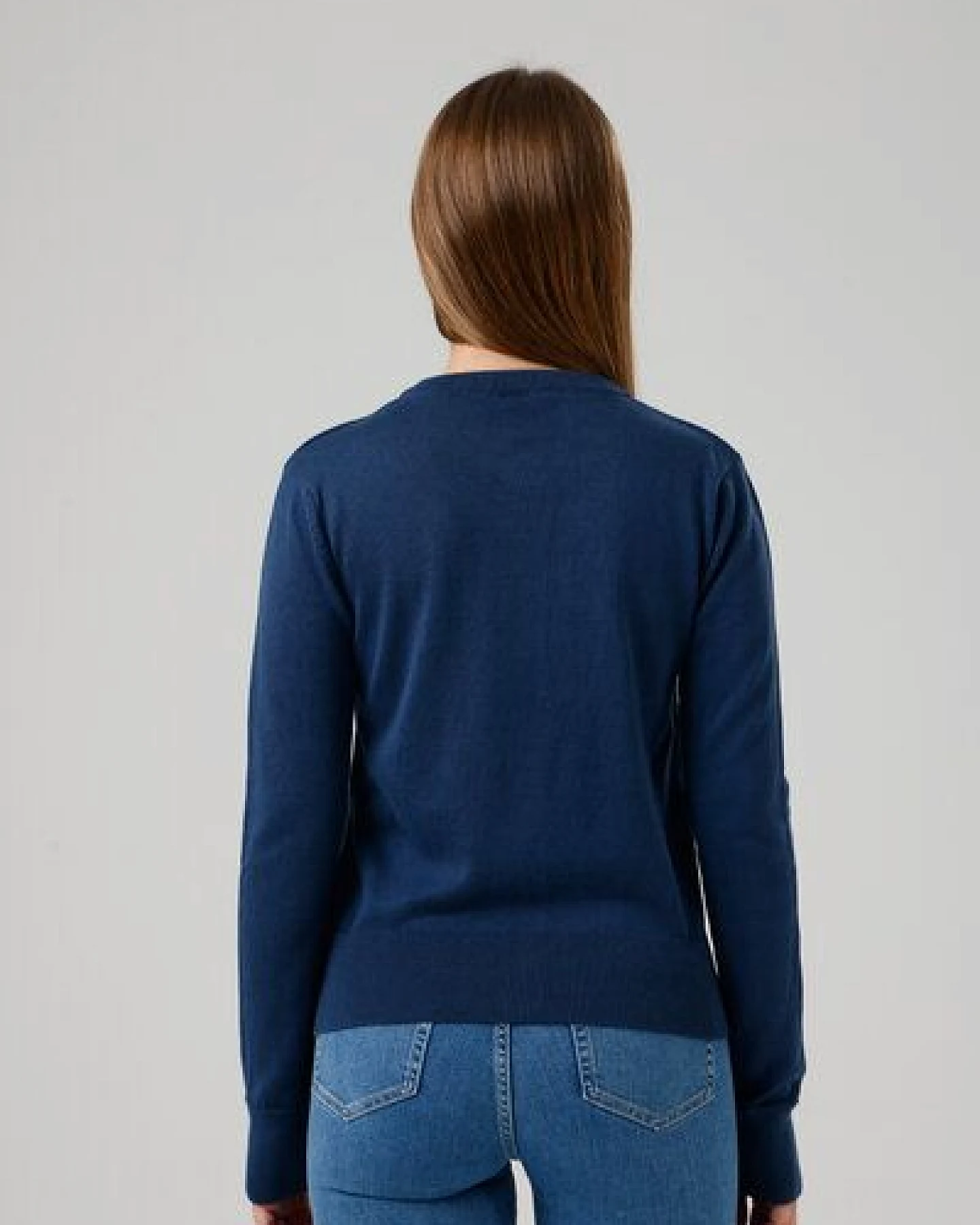 GORG Damen Strickjacke mit Rundhalsausschnitt – Ansicht 2