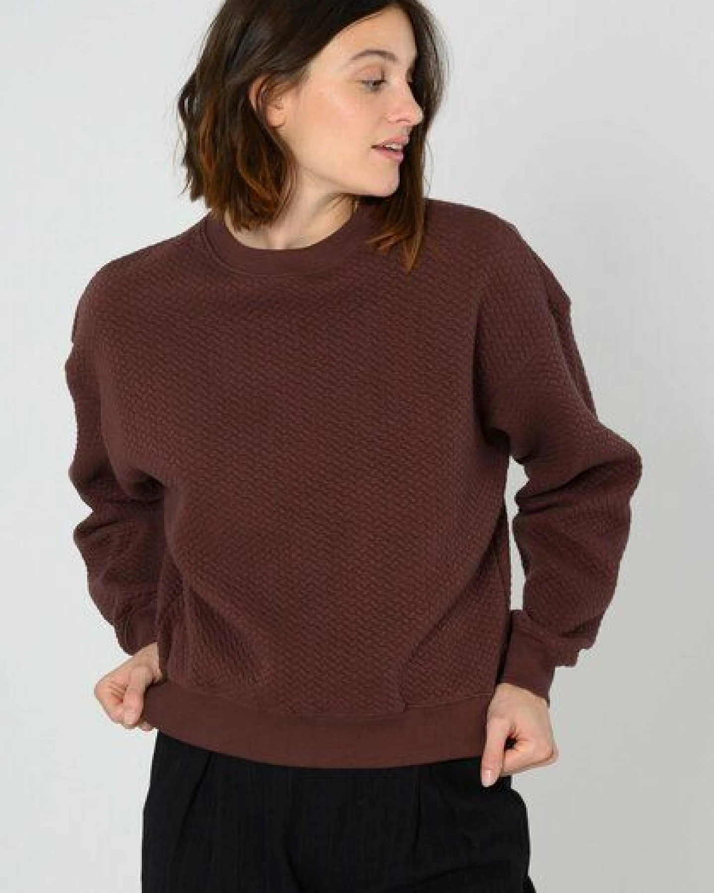 ThokkThokk Damen Sweatshirt TT1022 Structured aus Bio-Baumwolle – Ansicht 2