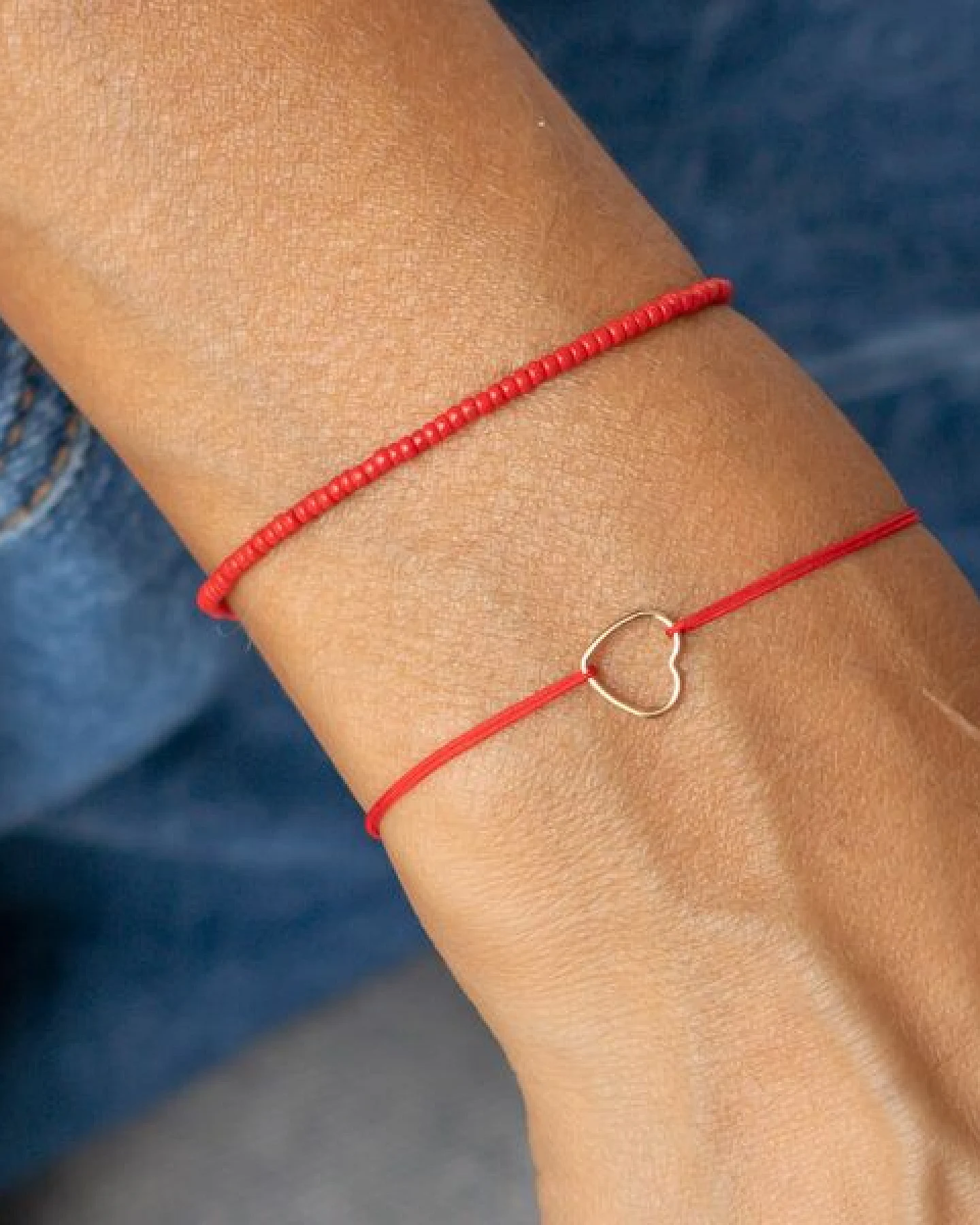 juni Rotes Armband Set mit Herzarmband "Pure Love" - handgemacht in Deutschland – Ansicht 2