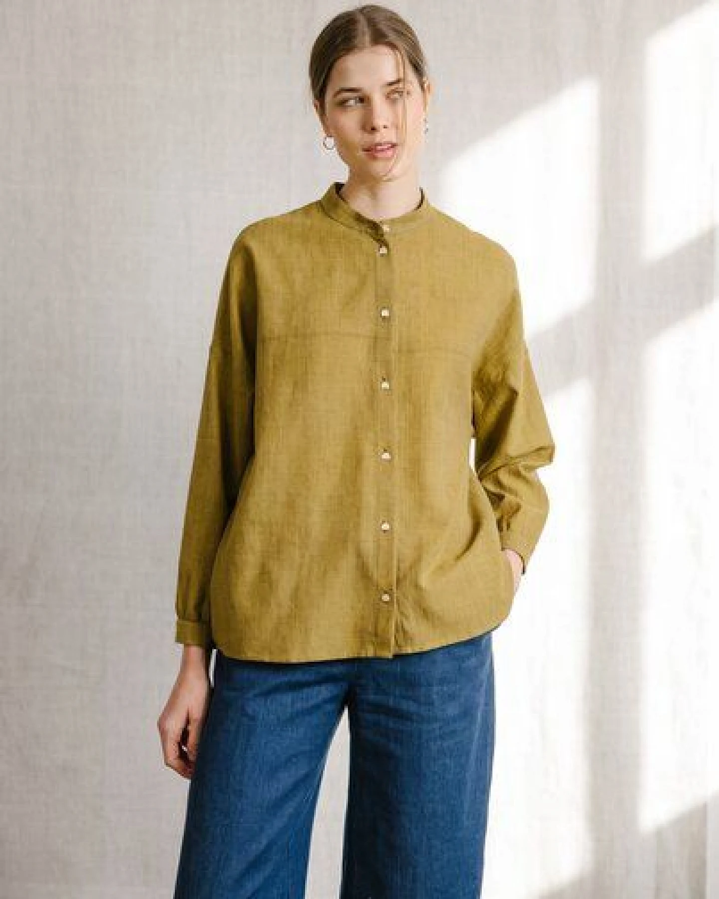 Jyoti - Fair Works Baumwoll Bluse Hawali – Ansicht 4