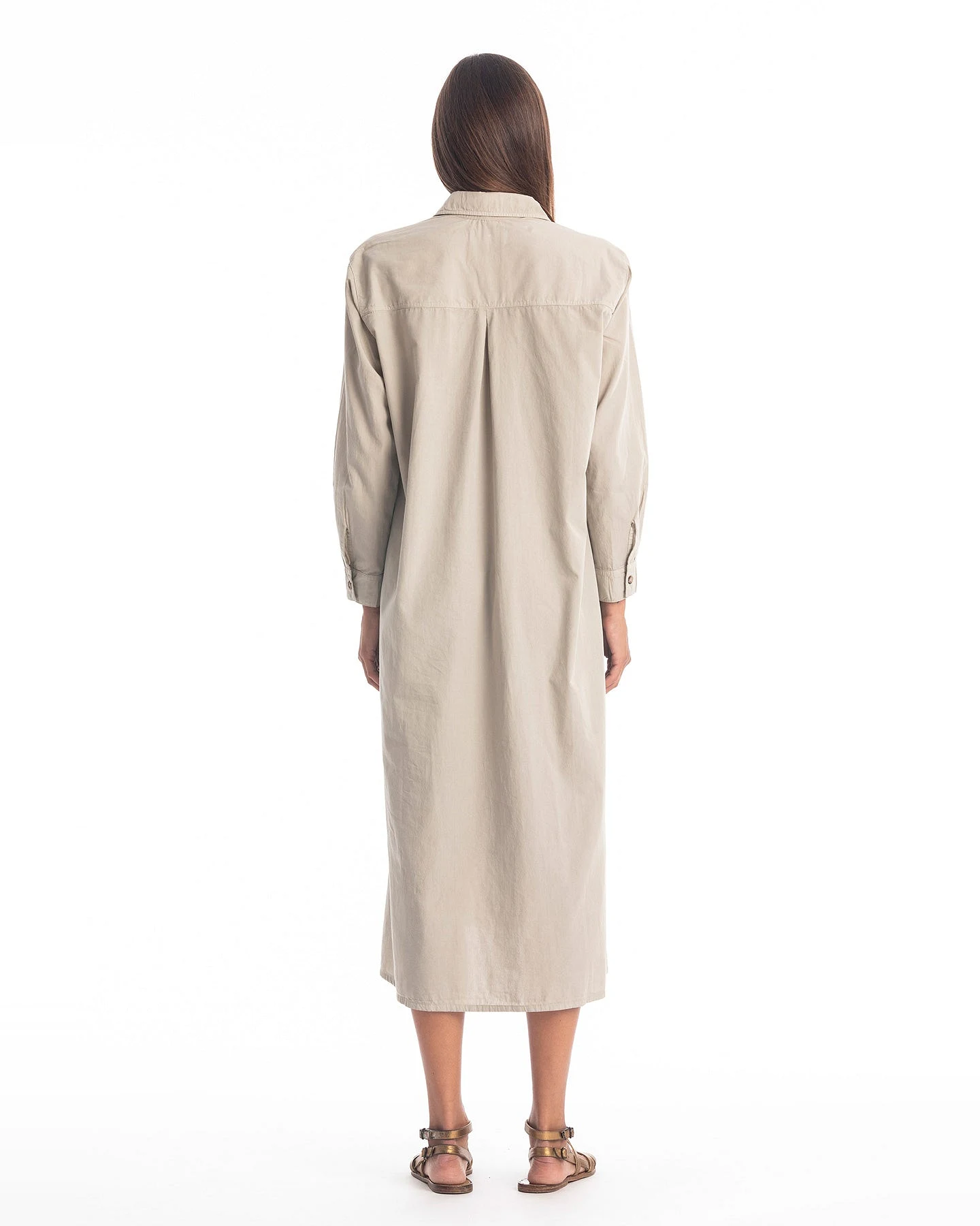 RAVENS VIEW IBIZA Damen vegan Hemdkleid Safari Stone Beige – Ansicht 2