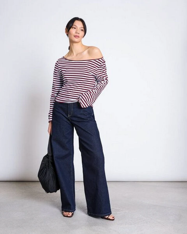 JAN N JUNE Offshoulder-Longsleeve ARBA gestreift