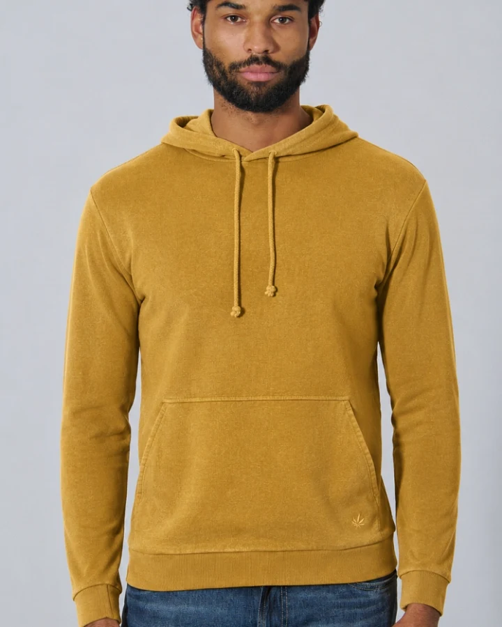 Hempage Herren vegan Hoodie Basic Peanut Braun