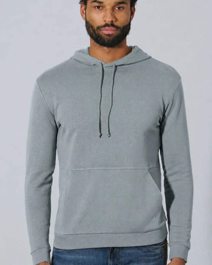 Hempage Herren vegan Hoodie Basic Titanium
