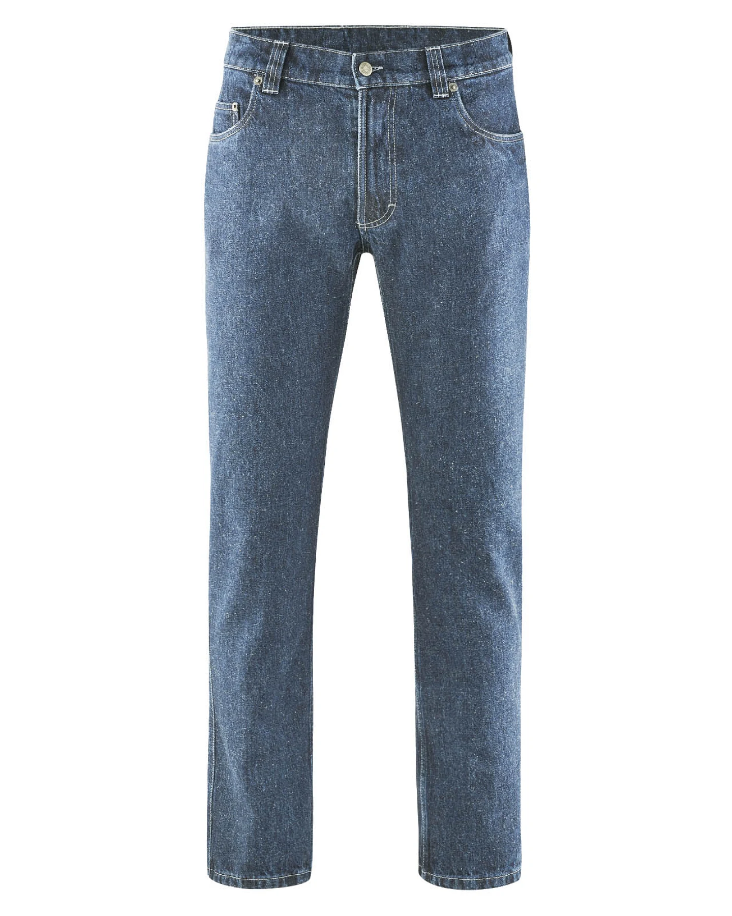 Hempage Herren vegan Jeans Aus Blauem Denim Mit Rinswash-Effekt – Ansicht 2
