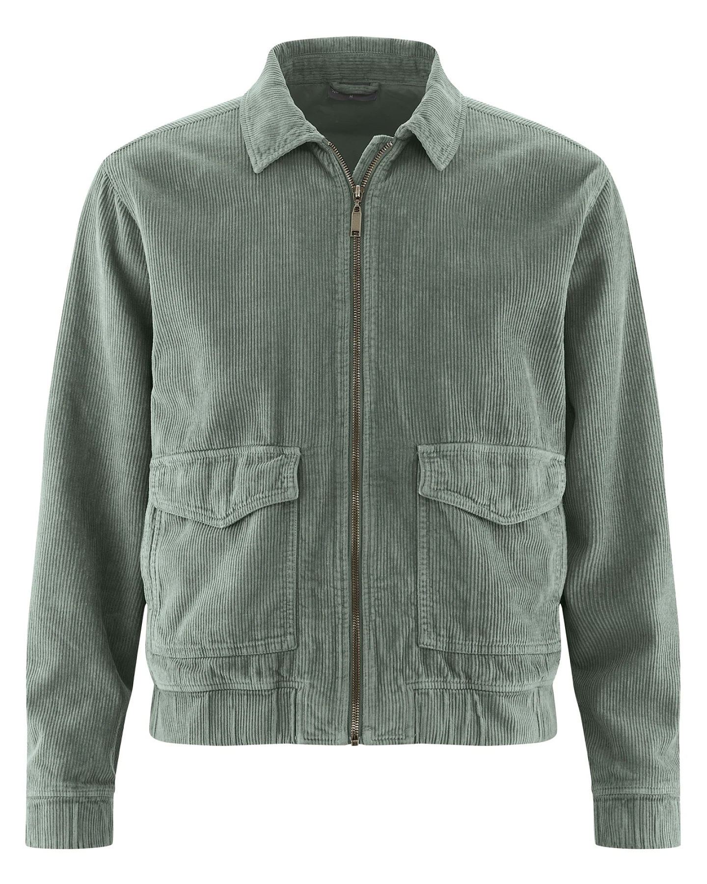 Hempage Herren vegan Cordjacke Casual Cord Thymiangrün – Ansicht 2