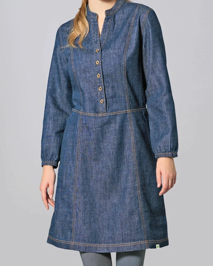 Hempage Damen vegan Jeanskleid Indigo