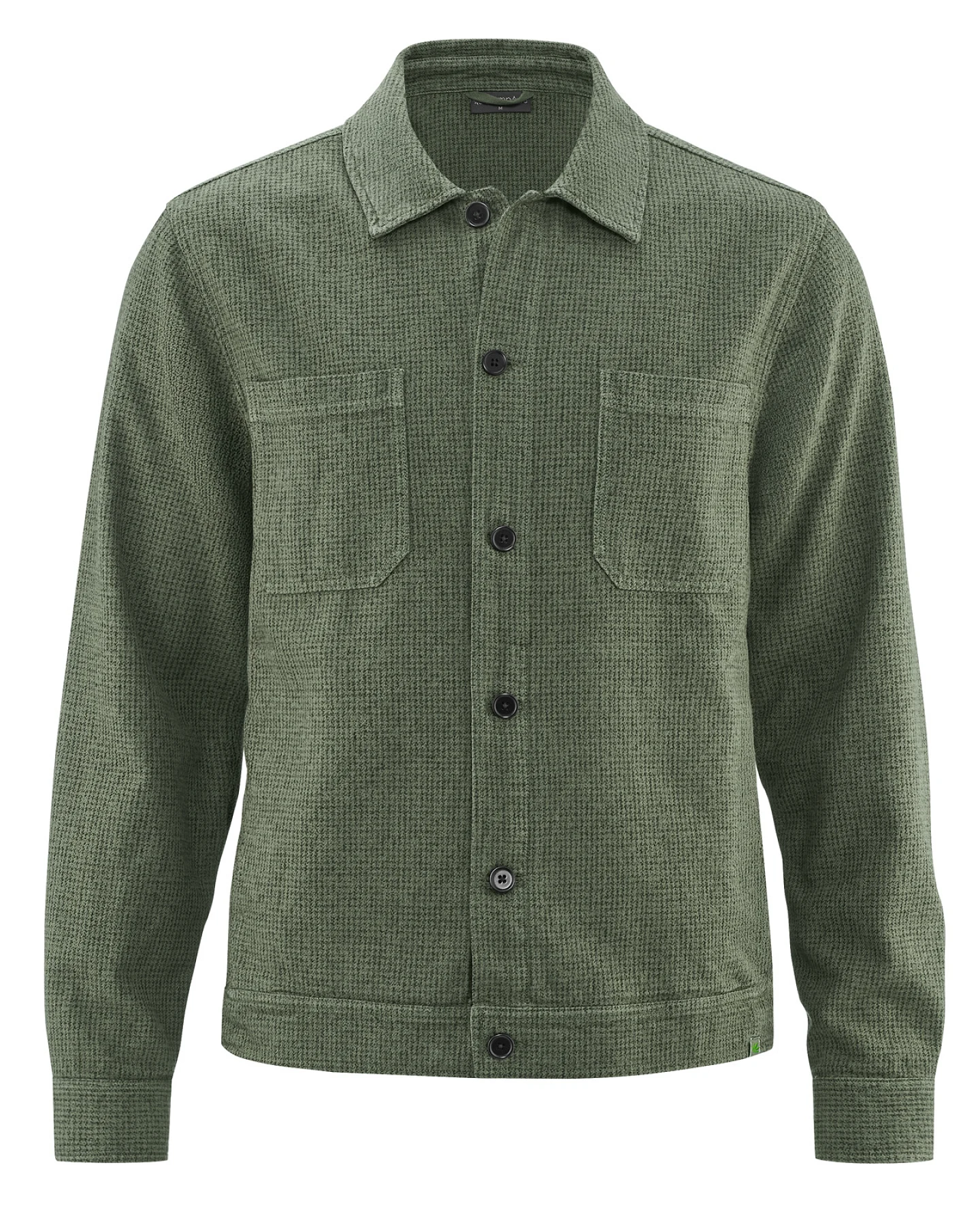 Hempage Herren vegan Jacke Mit Hahnentrittmuster Farbe Moosgrün – Ansicht 2