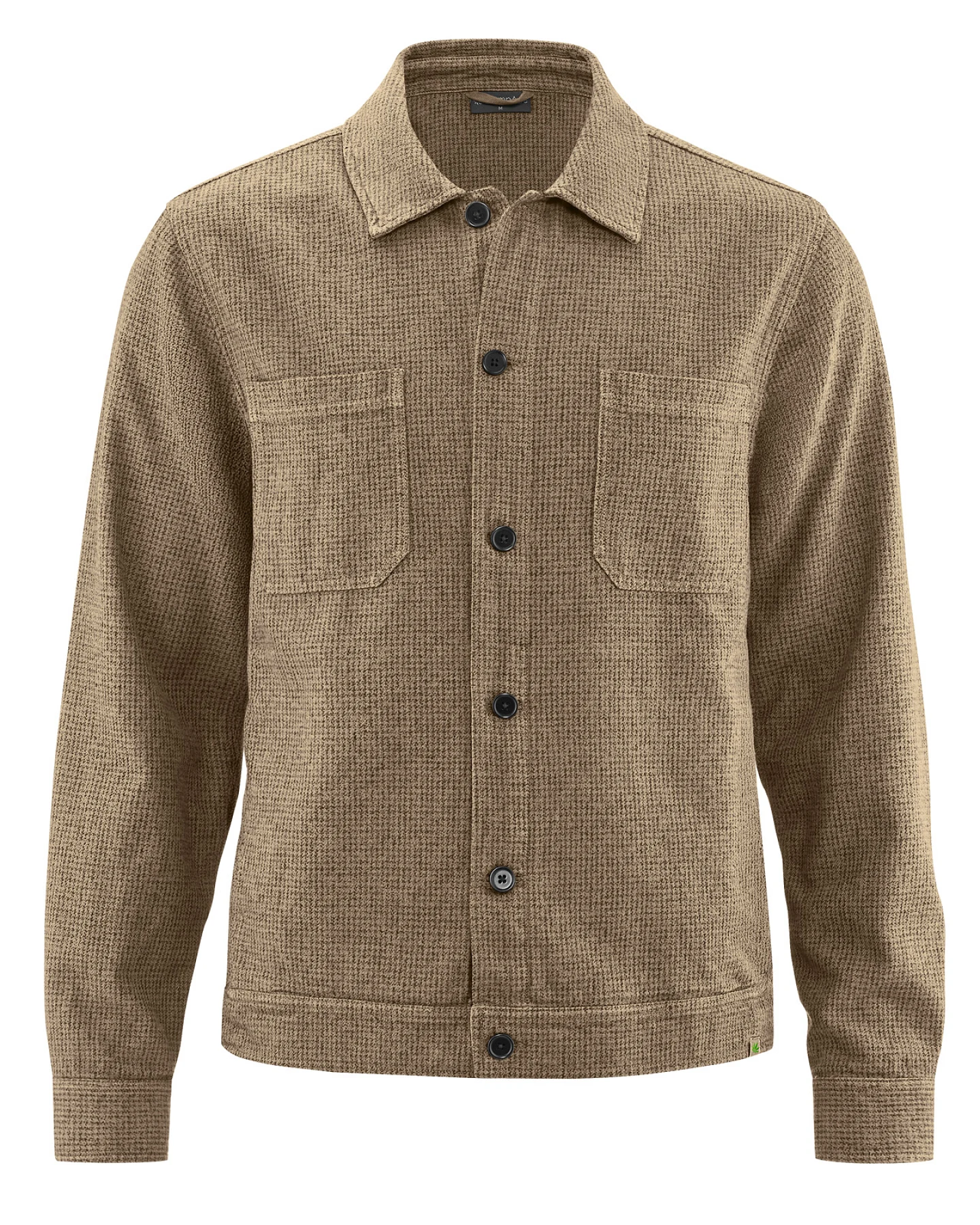 Hempage Herren vegan Jacke Mit Hahnentrittmuster Shiitake Braun – Ansicht 2