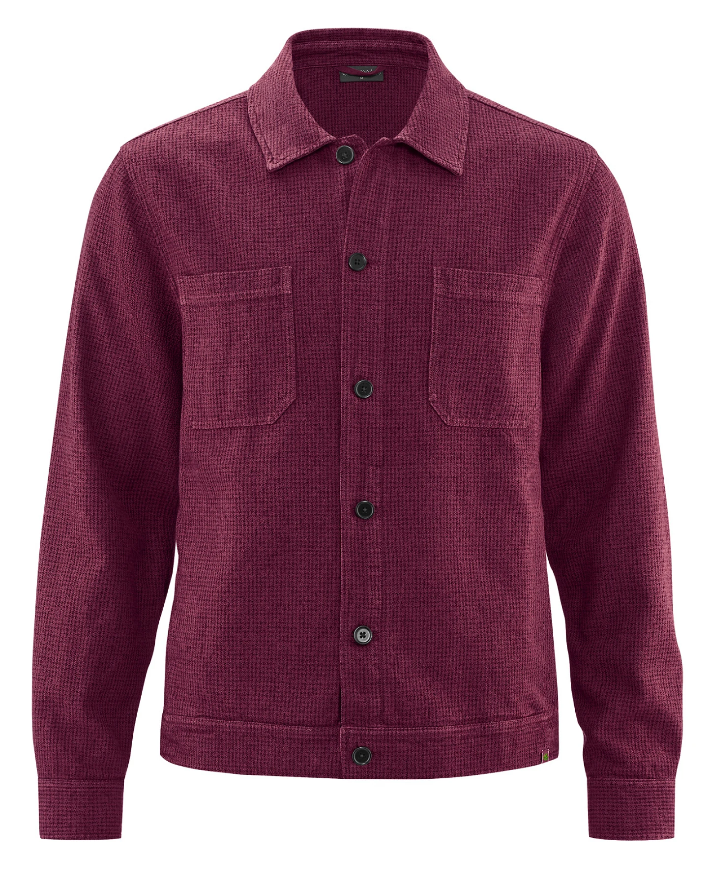 Hempage Herren vegan Jacke Hahnentritt Karomuster Weinrot – Ansicht 2