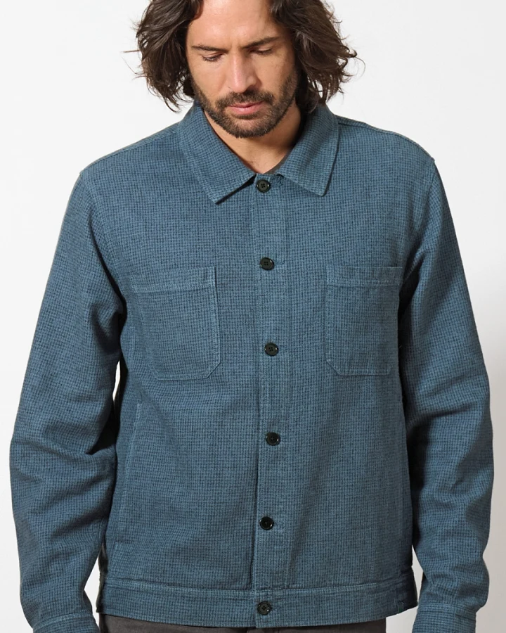 Hempage Herren vegan Jacke Mit Hahnentrittmuster In Taubengrau