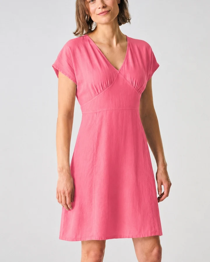 Hempage Damen vegan Elegantes Sommerkleid In Hibiskusrosa