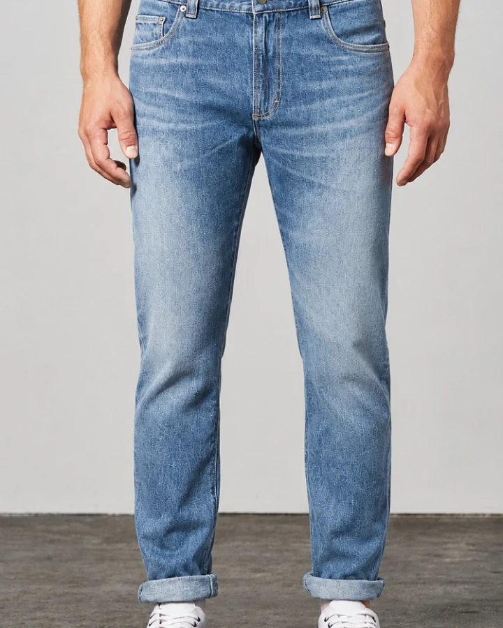 Hempage Herren vegan Jeans Mit 5 Taschen Laserblau
