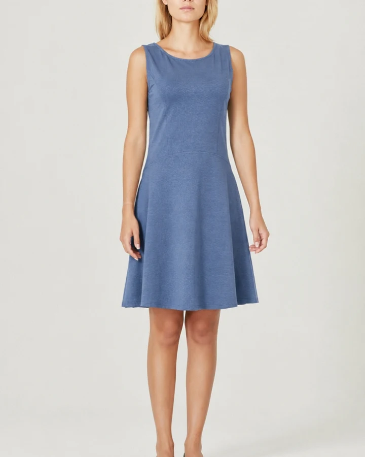 Hempage Damen vegan Jersey Kleid Summer Blueberry