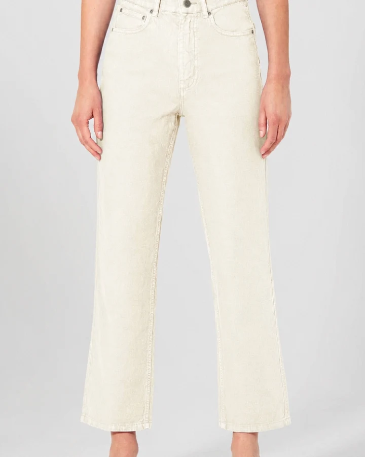 Hempage Damen vegan Jeans Mit Hoher Leibhöhe Naturfarben