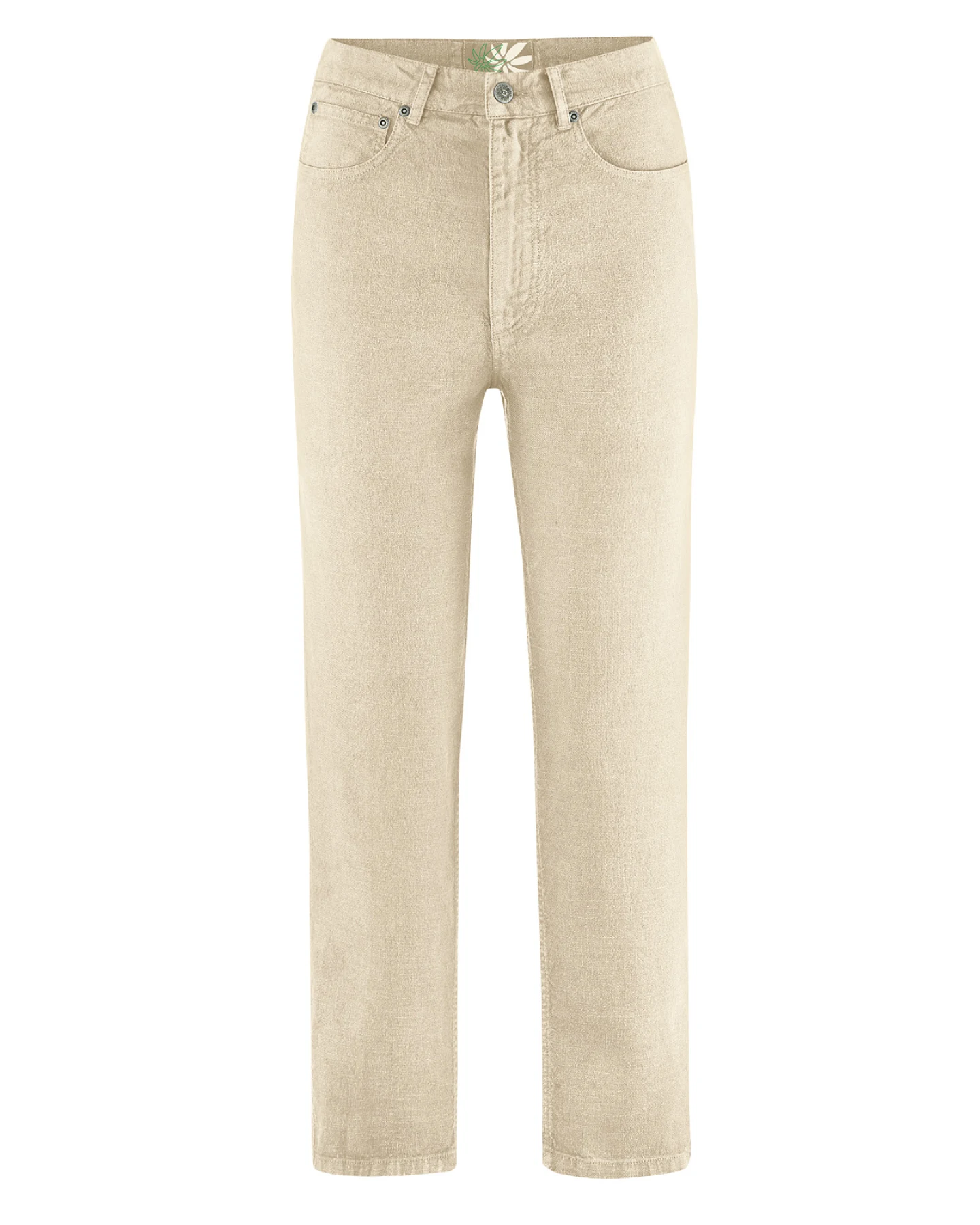 Hempage Damen vegan Jeans Mit Hoher Leibhöhe Gobi Beige – Ansicht 2