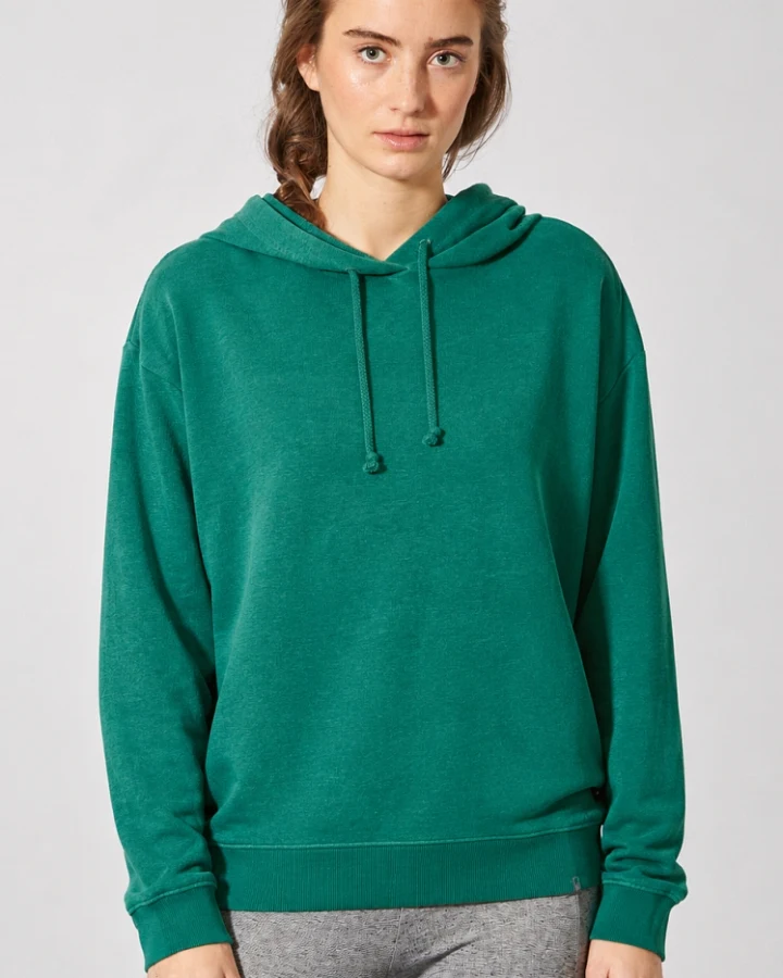 Hempage Damen vegan Bequemer Hoodie In Dschungelgrün