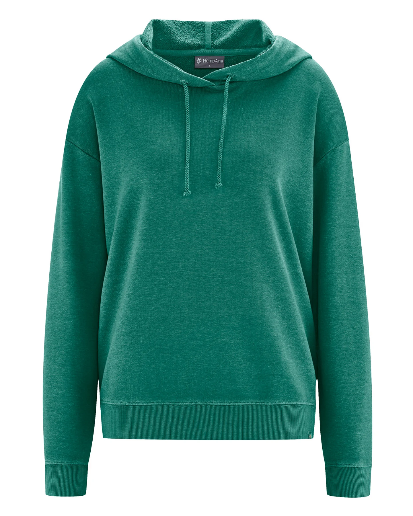 Hempage Damen vegan Bequemer Hoodie In Dschungelgrün – Ansicht 2
