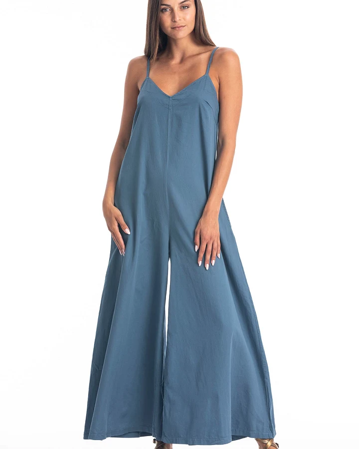 RAVENS VIEW IBIZA Damen vegan Jumpsuit Kiera Jeans Blau
