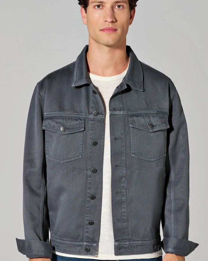Hempage Herren vegan Jeansjacke Dunkelgrau