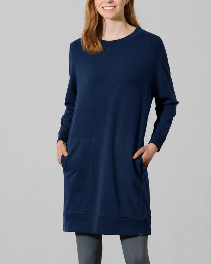 Hempage Damen vegan Sweatshirt In Marineblau