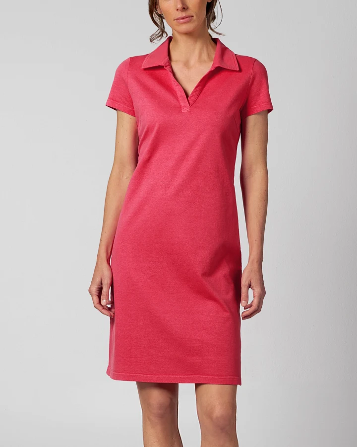 HempAge Damen vegan Kleid Timeless Summer Mit Flachem Kragen Magnolie